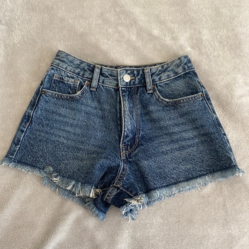 NWOT PacSun Eco Dark Blue High Waisted Denim Festival Shorts